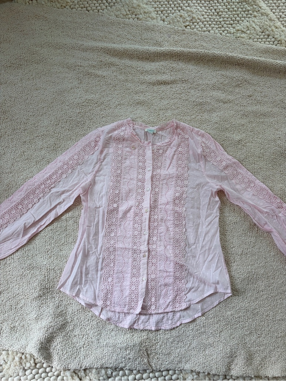 Sundance Airy Pink Lace Blouse